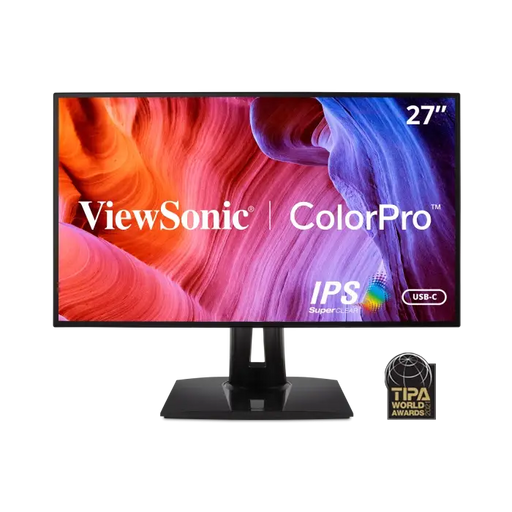 VIEWSONIC VP2768A ColorPro Monitor 27inch 16:9 QHD 2560x1440 Frameless SuperClear IPS LED 100 sRGB 10bit colour HDMI