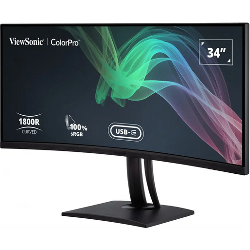 VIEWSONIC VP3481A 34inch 3440x1440 21:9 SuperClear VA Curve monitor hardware calibration 100 sRGB 2xHDMI DP USB type C