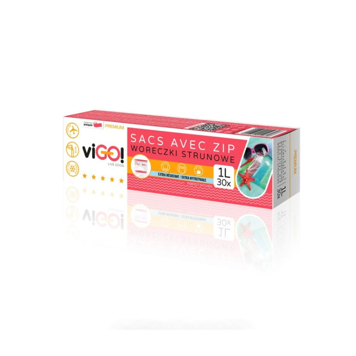 FOOD ENVELOPE WITH ZIP 1L 30 PCS. PREMIUM VIGO