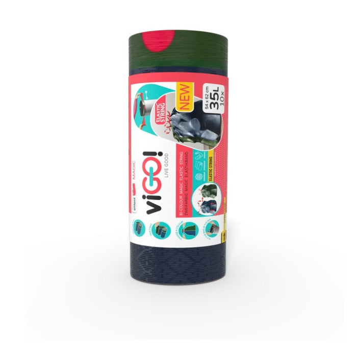 GARBAGE BAGS WITH ELASTIC BAND 35L 10PCS MAGIC VIGO