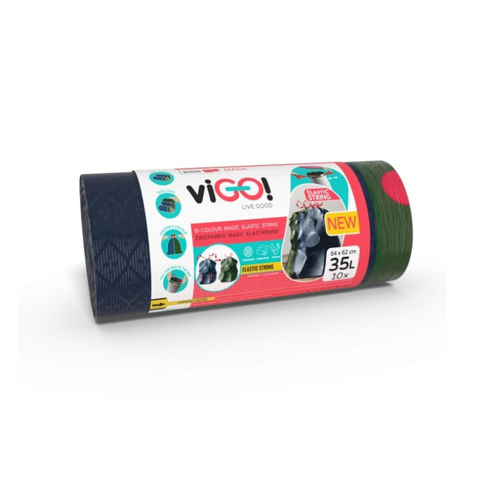 GARBAGE BAGS WITH ELASTIC BAND 35L 10PCS MAGIC VIGO