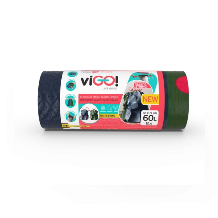 GARBAGE BAGS WITH ELASTIC BAND 60L 8PCS MAGIC VIGO