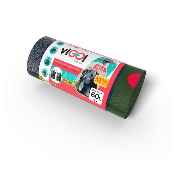 GARBAGE BAGS WITH ELASTIC BAND 60L 8PCS MAGIC VIGO