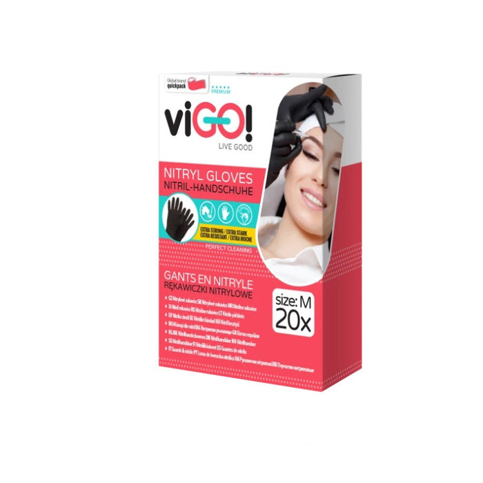 HOUSEHOLD GLOVES NITRILE M PREMIUM VIGO - BLACK