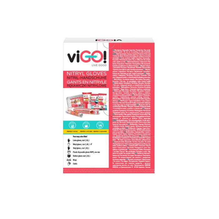 HOUSEHOLD GLOVES NITRILE M PREMIUM VIGO - BLACK