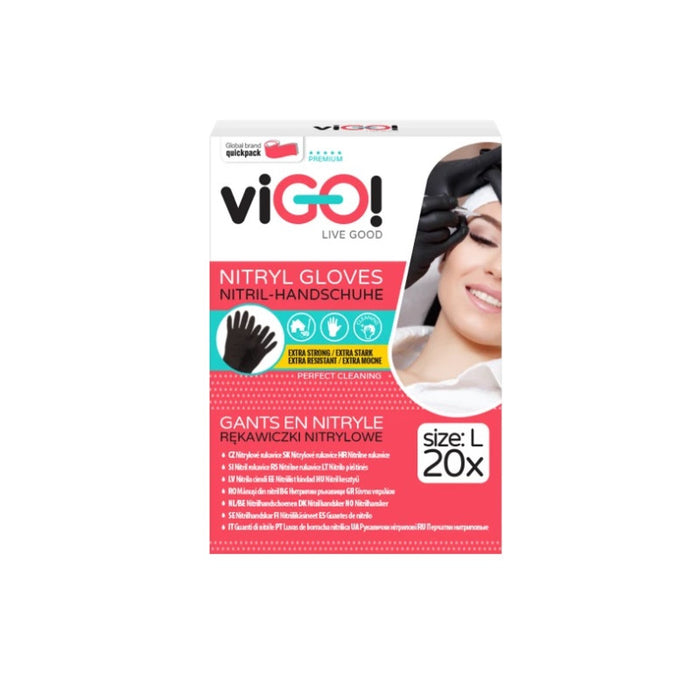 HOUSEHOLD GLOVES NITRILE L PREMIUM VIGO - BLACK