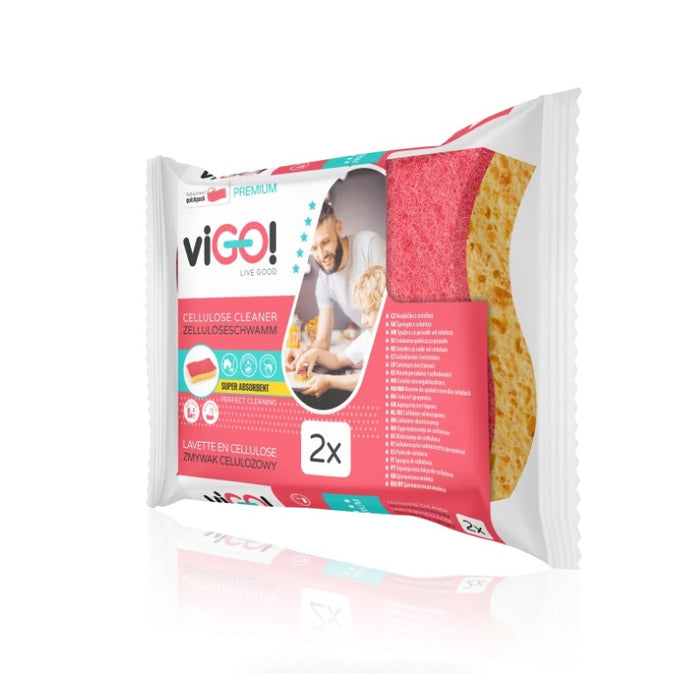 CELLULOSE SPONGE EXTRA SOFT FOR WASHING 2PCS. PREMIUM VIGO