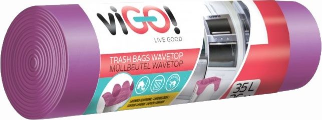 GARBAGE BAGS 35L WITH EARS LAVENDER SCENT 26 PCS. STANDARD VIGO