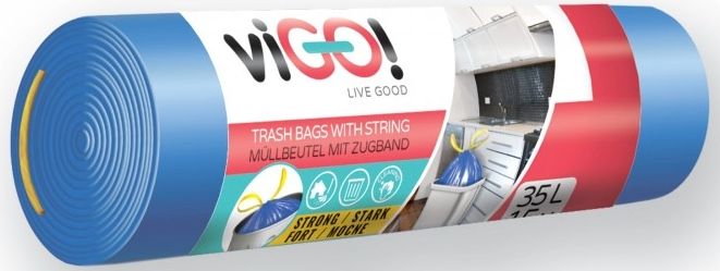 GARBAGE BAGS BLUE 35L WITH LINK HD 15 PCS. STANDARD VIGO