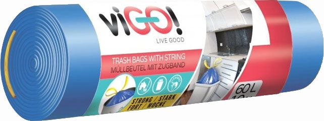 GARBAGE BAGS BLUE 60L WITH LINK HD 10 PCS. STANDARD VIGO
