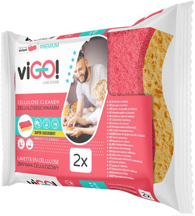CELLULOSE SPONGE EXTRA SOFT FOR WASHING 2PCS. PREMIUM VIGO