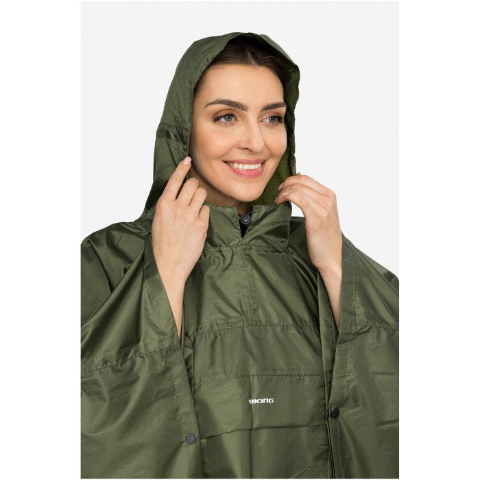 VIKING Vesper Adult Rain Poncho  Green Backpack (Plain)