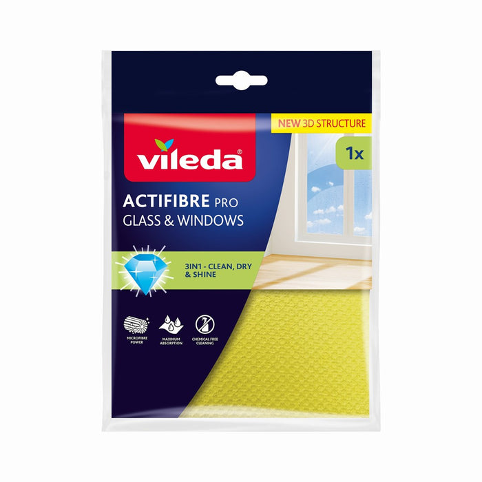 Vileda Actifibre Pro glass and window cloth, 1 piece