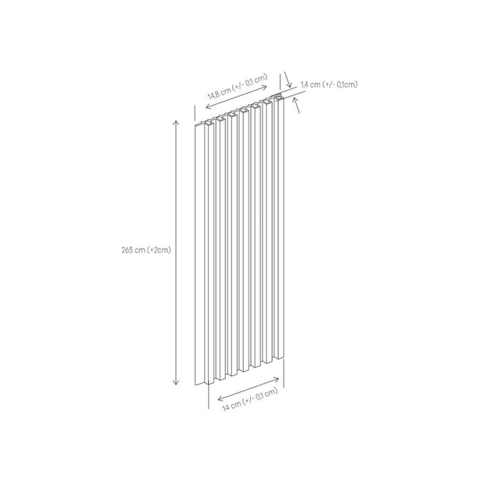 3D MPC S WALL PANEL VILO ROSE COPPER 265X14.8X1.4 CM