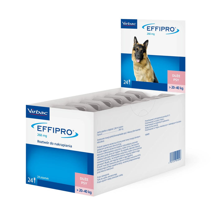 VIRBAC Effipro L (20-40 kg) - drops against fleas and ticks for dogs –  24 pcs