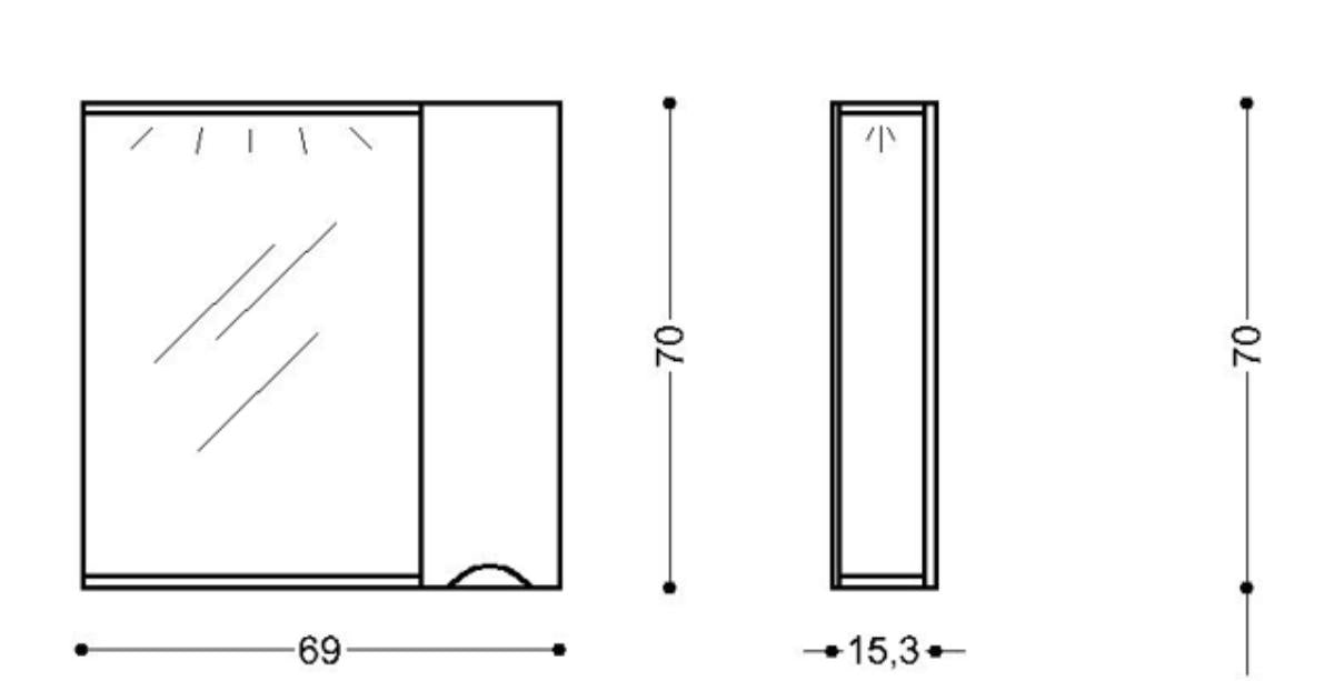 TOP CABINET POLINA 76 PVC NEW RIGHT
