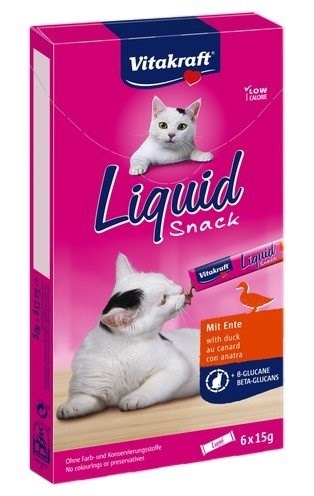 VITAKRAFT Liquid Snack Duck - cat treats - 6 x 15g