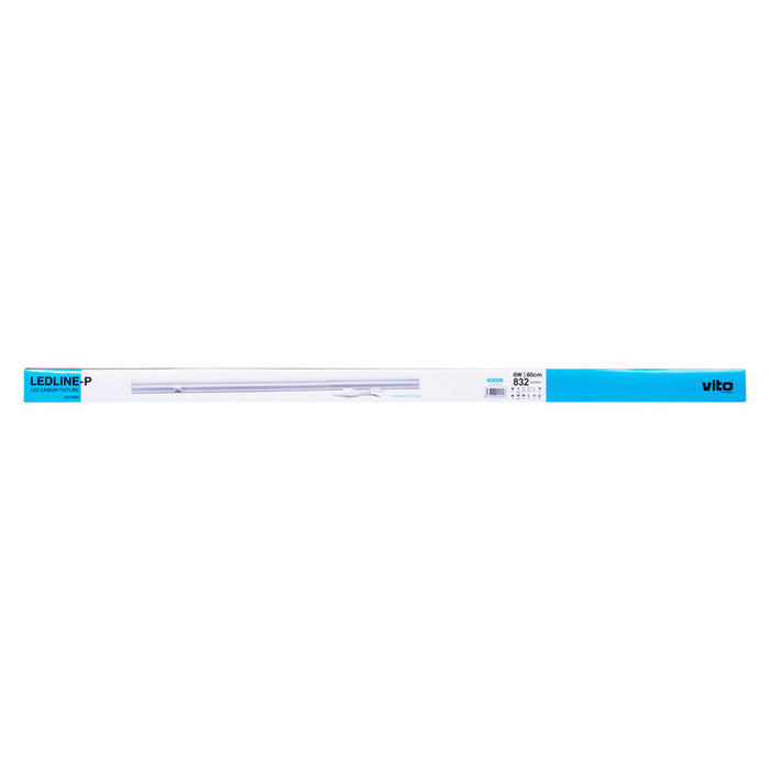 LED LINE FLUMINUM 8W 6000K 57CM WITH KEY AND CABLE WITH PLUG VITO LEDLINE-P