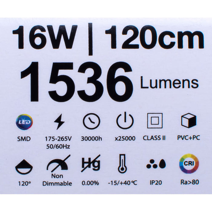 LED LINE FLUMINUM 16W 4000K 117CM WITH KEY AND CABLE WITH PLUG VITO LEDLINE-P