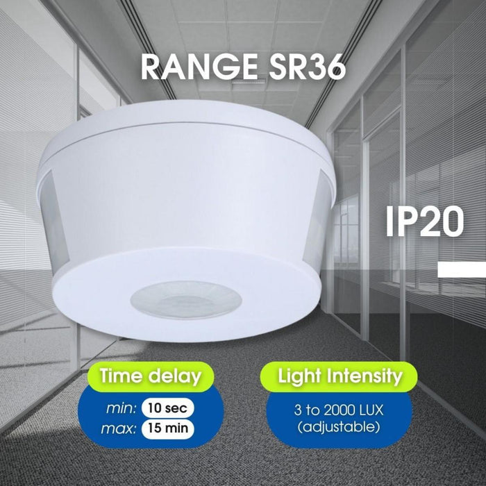INFRARED SENSOR CORRIDOR WHITE 230V IP20