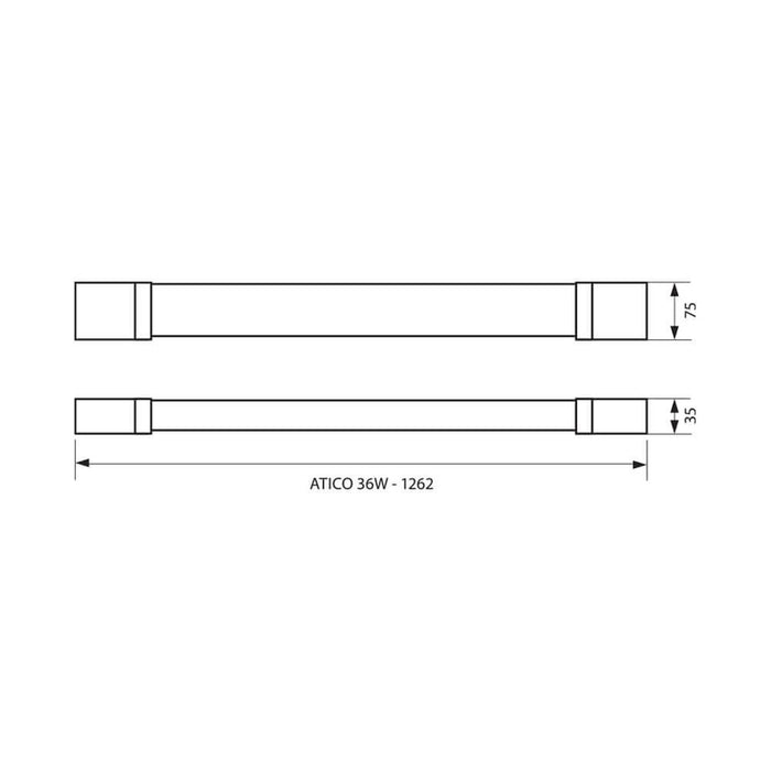 LED FIXTURE MOISTURE PROTECTED 120CM 36W, 4000K, IP65 VIVALUX ATICO