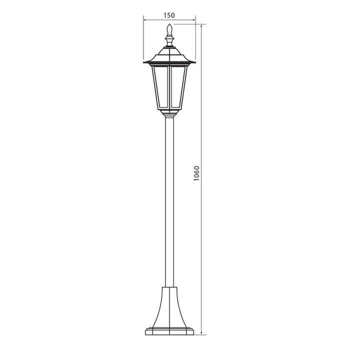 STANDING GARDEN LANTERN 106CM BLACK E27 VIVALUX MARIBOR