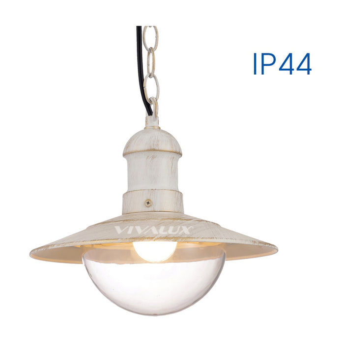 GARDEN HANGING LANTERN E27 IP4 WHITE VIVALUX RIVIERA