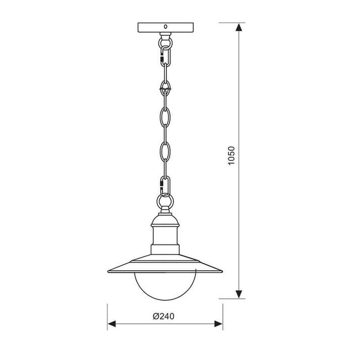 GARDEN LANTERN PENDANT E27 IP44 ANTIQUE BRASS VIVALUX RIVIERA