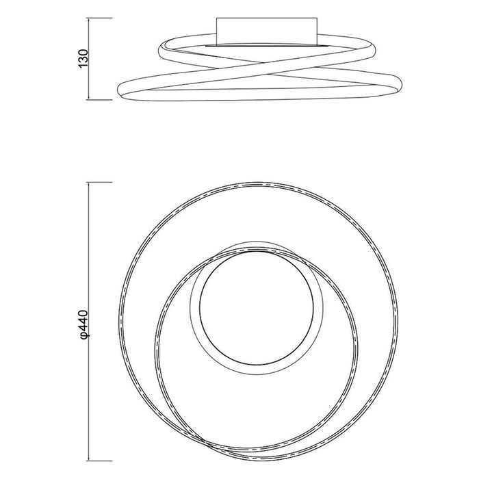 LED CEILING LAMP 38W 4000K 2143LM NICKEL VIVALUX ODEON