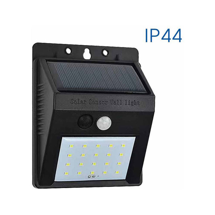 SOLAR LED WALL SPOT WITH SENSOR 0.55W 4000K IP44 BLACK VIVALUX PIN