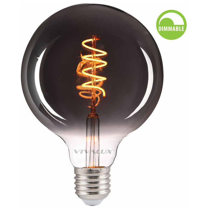 LED BULB E27 4W 1800K 100LM GFS125 FILAMENT DIMMABLE VIVALUX FLICK SMOKE