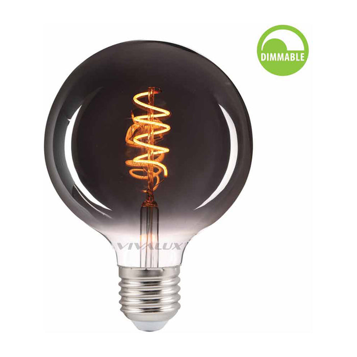 LED BULB E27 4W 1800K 100LM GFS95 FILAMENT DIMMABLE VIVALUX FLICK SMOKE