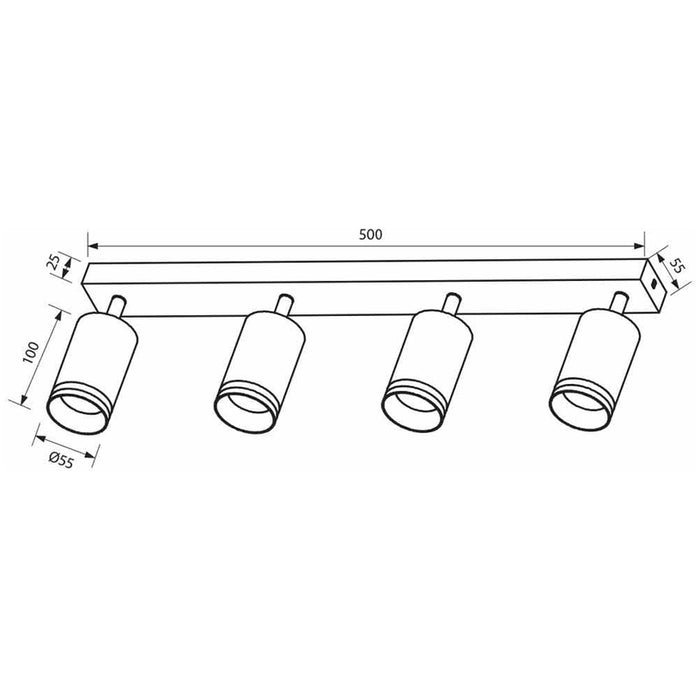 LED LINEAR SPOT 4XGU10 BLACK VIVALUX KING