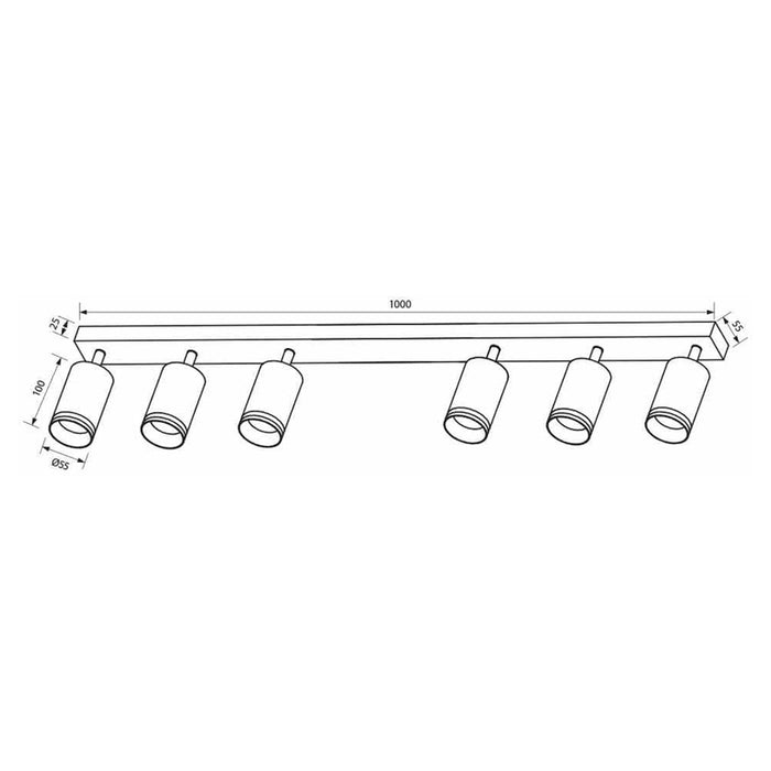 LED LINEAR SPOT 6XGU10 BLACK VIVALUX KING