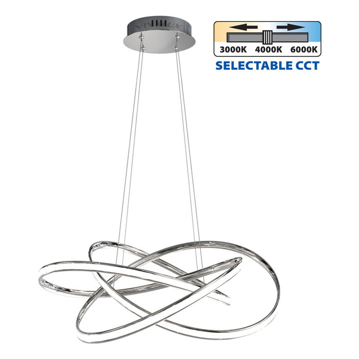 LED PENDANT 60W 3000-4000-6000K 3411LM CHROME VIVALUX MAREA