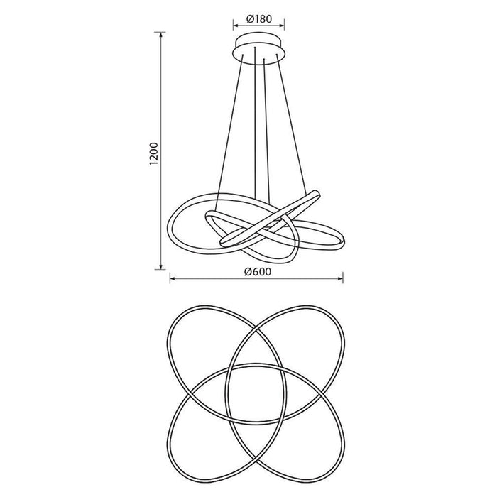 LED PENDANT 60W 3000-4000-6000K 3411LM CHROME VIVALUX MAREA