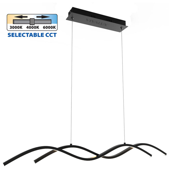 LED PENDANT 27W 3000-4000-6000K 1182LM BLACK VIVALUX LOARA
