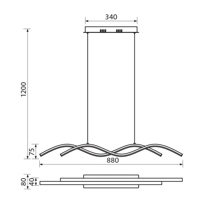 LED PENDANT 27W 3000-4000-6000K 1182LM BLACK VIVALUX LOARA
