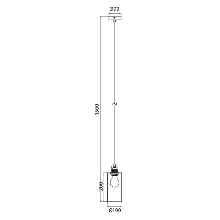 PENDANT E27 SMOKED GLASS VIVALUX AMIRA