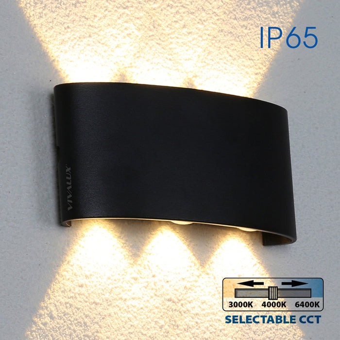 LED FACADE FIXTURE 6W 3000-6400K IP65 BLACK VIVALUX ARUBA