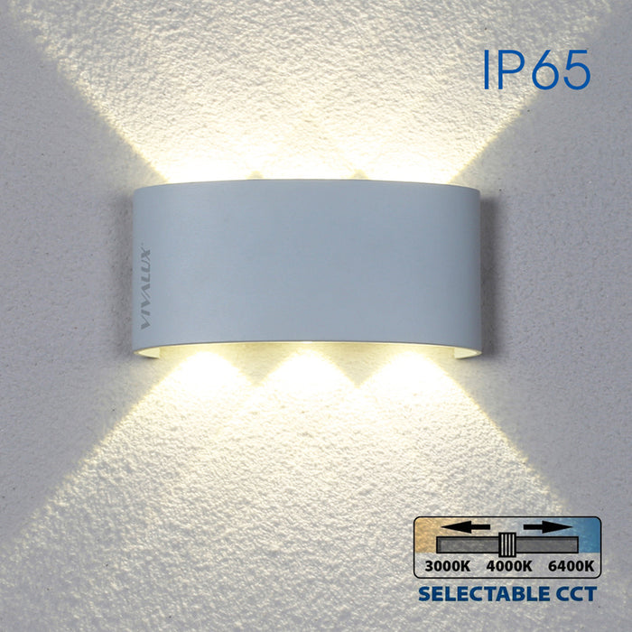 LED FACADE FIXTURE 6W 3000-6400K IP65 WHITE VIVALUX ARUBA