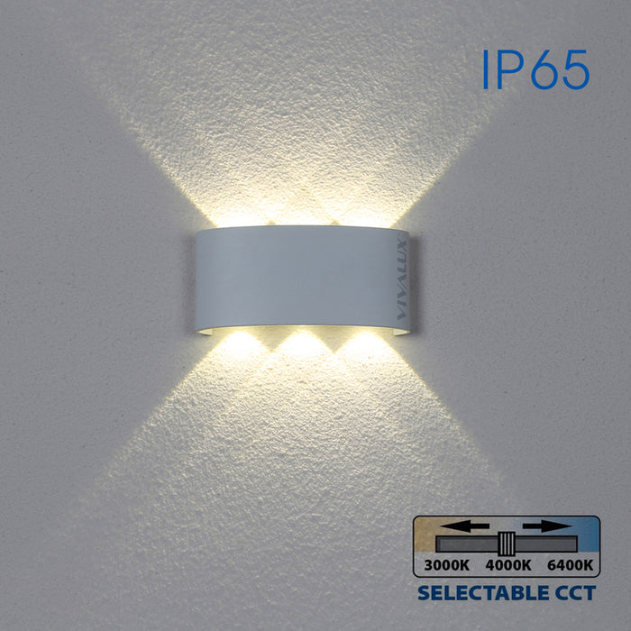 LED FACADE FIXTURE 6W 3000-6400K IP65 WHITE VIVALUX ARUBA