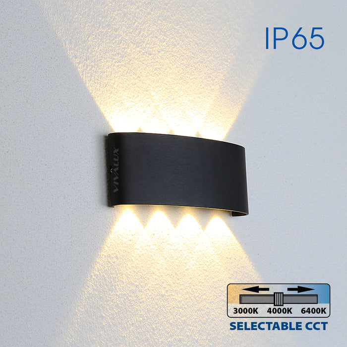 LED FACADE FIXTURE 8W 3000-6400K IP65 BLACK VIVALUX ARUBA