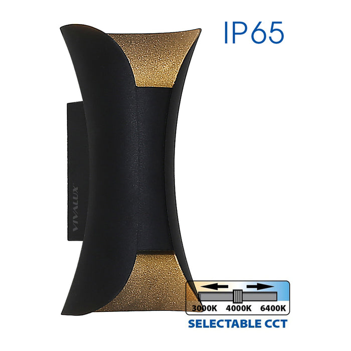 LED FACADE FIXTURE 10W 3000-6400K IP65 BLACK VIVALUX BOSTON