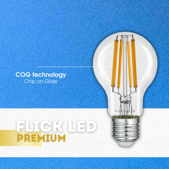 LED BULB E27 11W 230V 4000K 1521LM FILAMENT VIVALUX FLICK LED PREMIUM