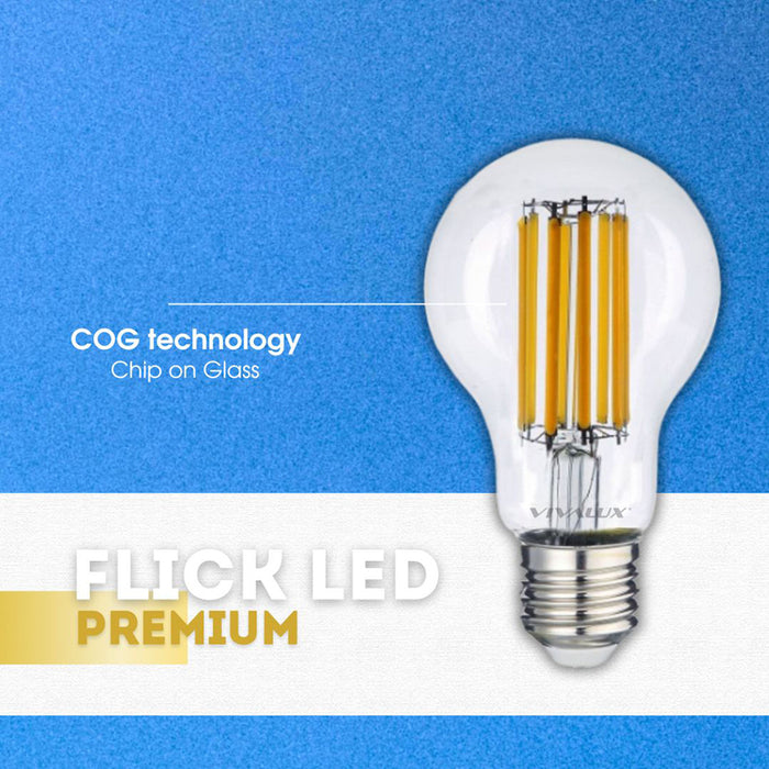 LED BULB E27 14W 230V 4000K 2000LM FILAMENT VIVALUX FLICK LED PREMIUM