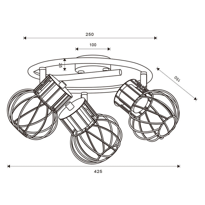 SPOTLIGHT 3XE14 BLACK VIVALUX MAYA