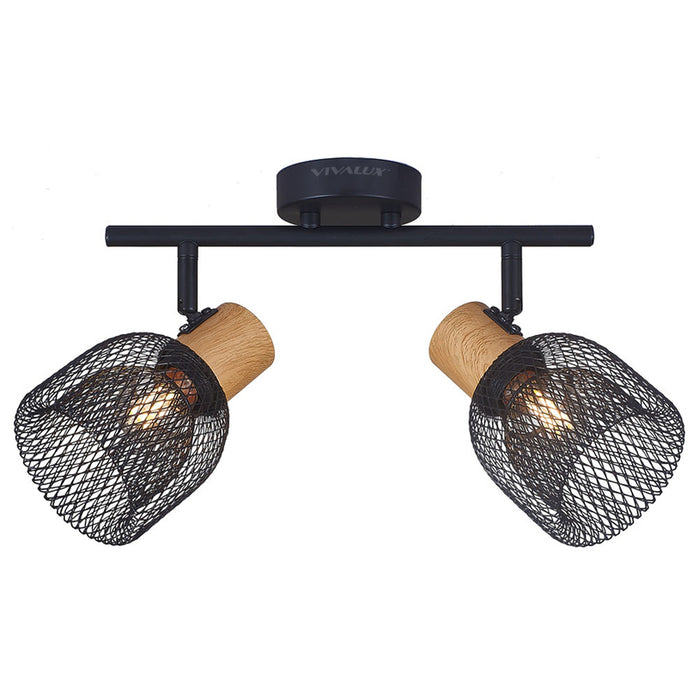 SPOT 2XE27 BLACK VIVALUX BRIA