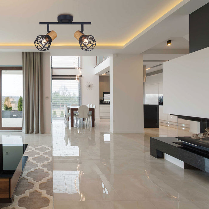 SPOTLIGHT 2XE27 BLACK VIVALUX FRODO