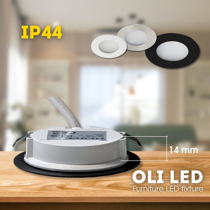 LED MOON FOR BUILT-IN 2W 4000K 150LM IP44 BLACK VIVALUX OLI